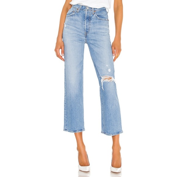 Levi's Denim - Levi's Distressed Ribcage Straight Leg Ankle Jeans